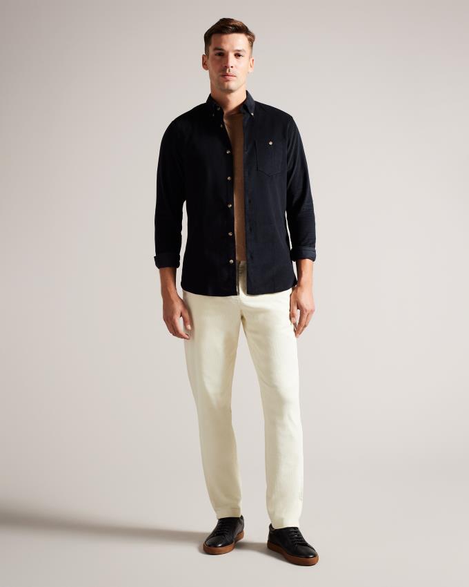 Pantalon Ted Baker Camburn Fit Corduroy Blanche Homme | UND-42974912